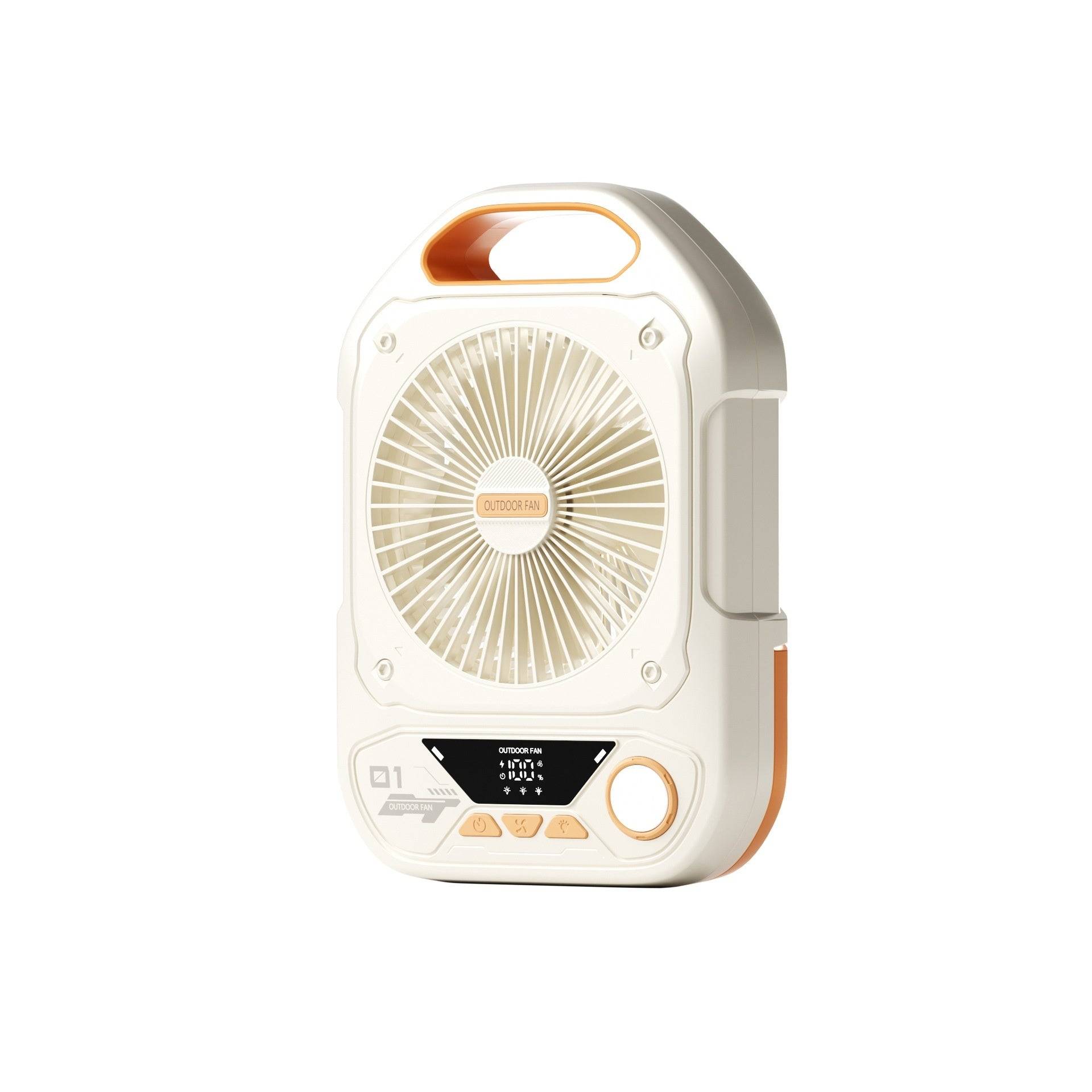 High-speed Outdoor Fan USB Rechargeable Electric Fan Portable - Beige / 20000 MA