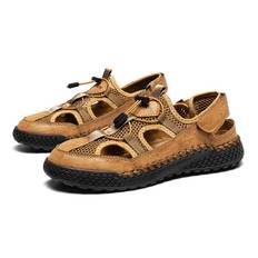 38-46 Summer Men's Casual Closed Toe Sandals Womens Large Size Casual Sandals for Men Mens Hiking Sandals 38 brun
