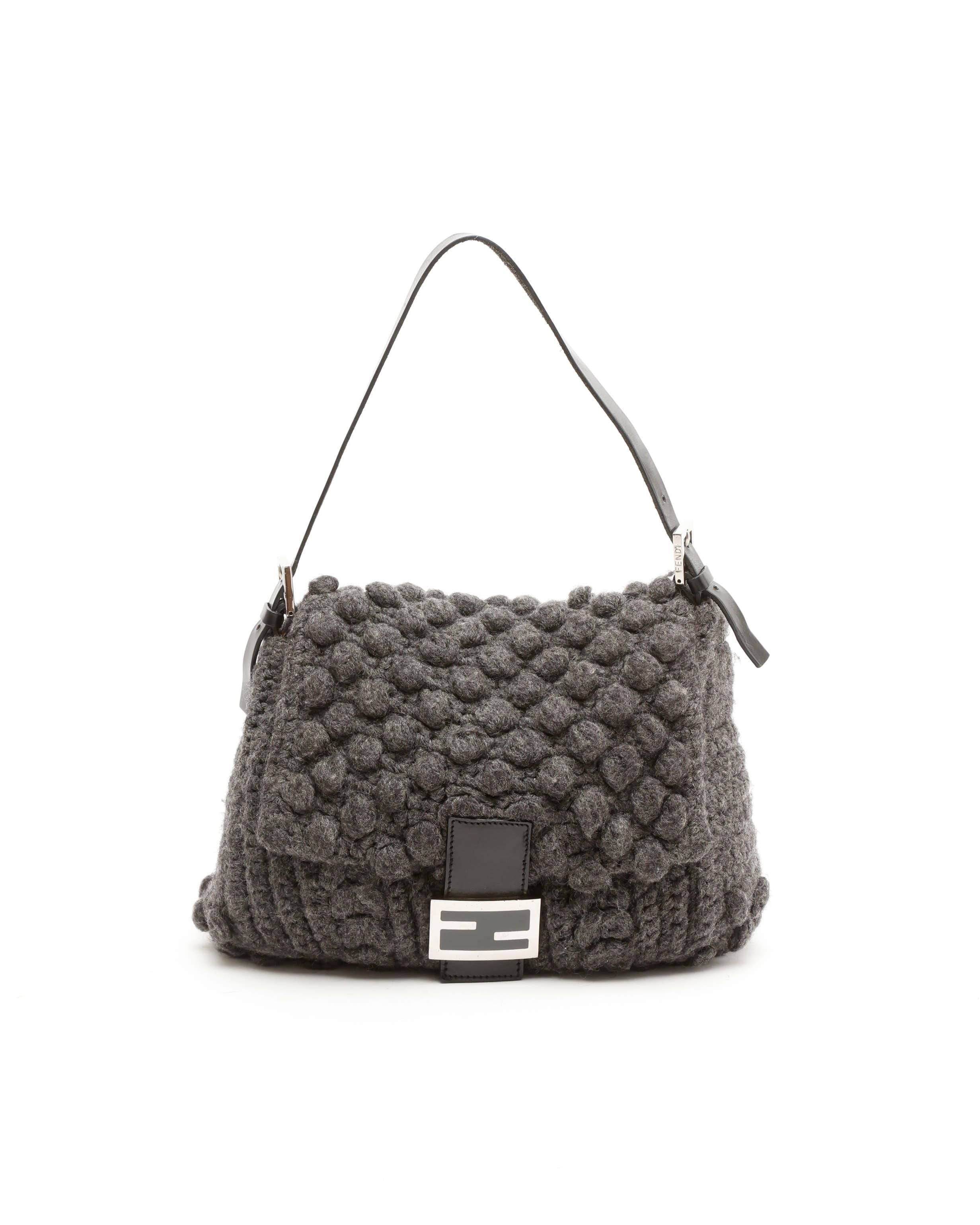 Fendi Tweed Mamma Bag - Grey - One Size