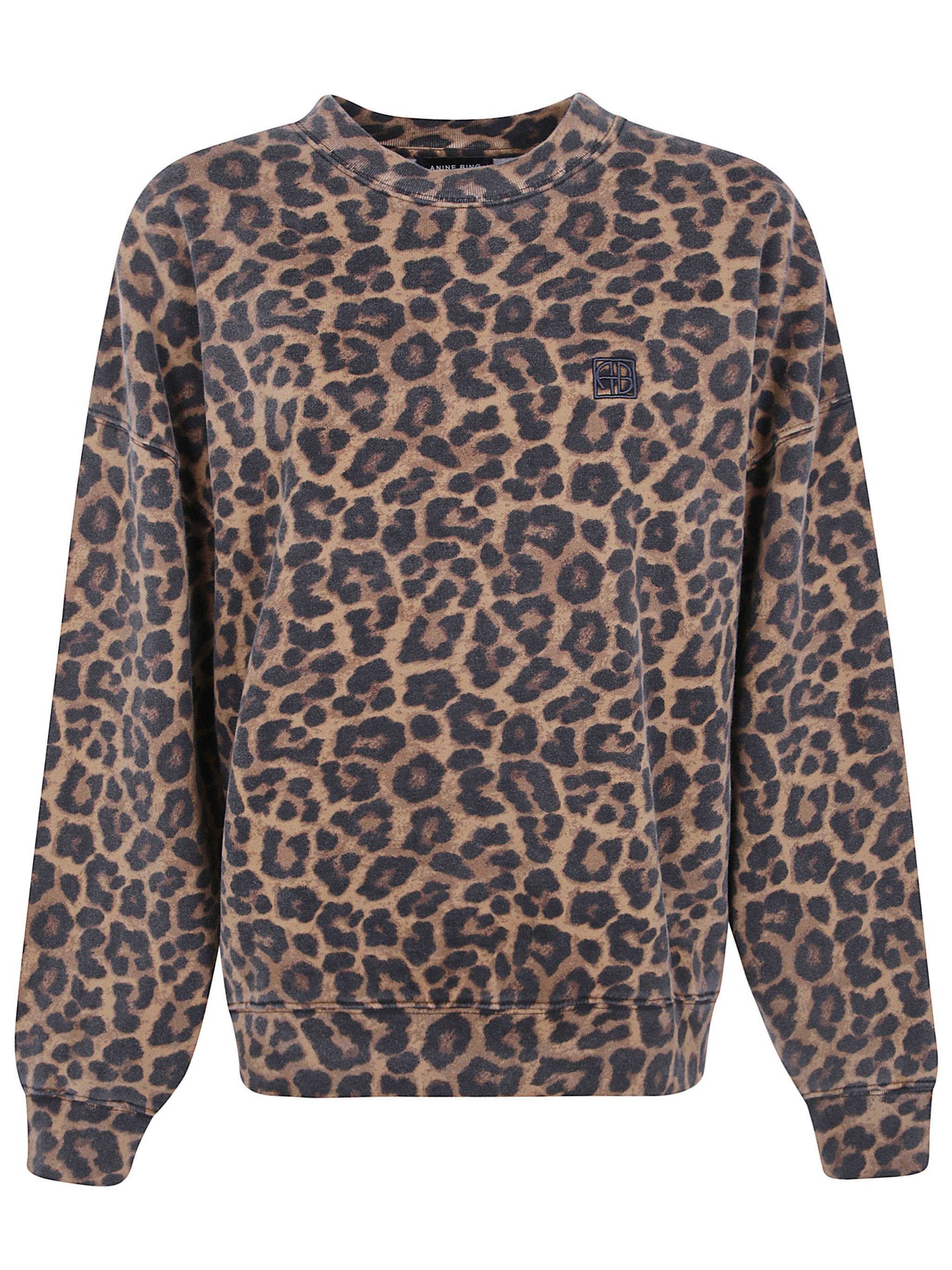 ANINE BING Sweatshirt Leopardata "Miles"