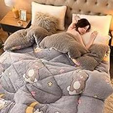 Thickened Super Soft Insulation Winter Quilt, Breathable Warm Bed Comforter, Fluffy Plush Double Sided Velvet Blanket Quilt, for Cold Weather,014,150 * 200cm(3.5kg)