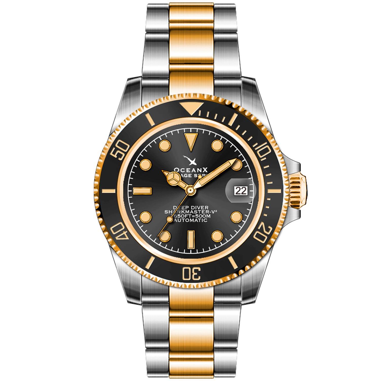 OceanX Sharkmaster-V2 V2SMS-0521 - Herre - 40 mm - Analog - Automatisk - Safirglas.