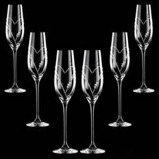 Two Hearts Champagneglas med Swarovski krystaller - 6 stk.