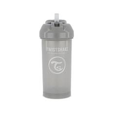 Twistshake Baby Sippy Cup med Sugrör - 360ml | Läckagesäkra Nappvattenflaskor | Non-Spill Cup för Småbarn | BPA-fri Halmkopp | Tränings Sippy Cup för Barn | Ljusgrå