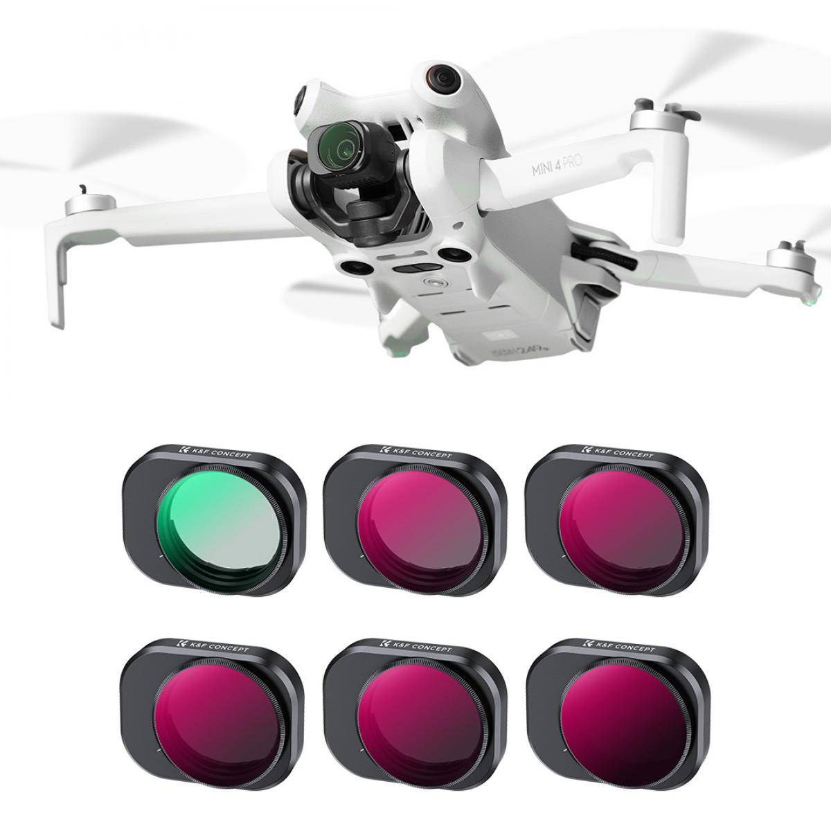 KENTFAITH K&F Concept CPL, ND&PL Filters Set for DJI Mini 4 Pro 6 Pack (CPL + ND4&PL + ND8&PL + ND16&PL + ND32&PL + ND64&PL)
