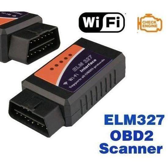 Outil de diagnostic - ELM327 - OBD2 - WIFI - Universel - Noir
