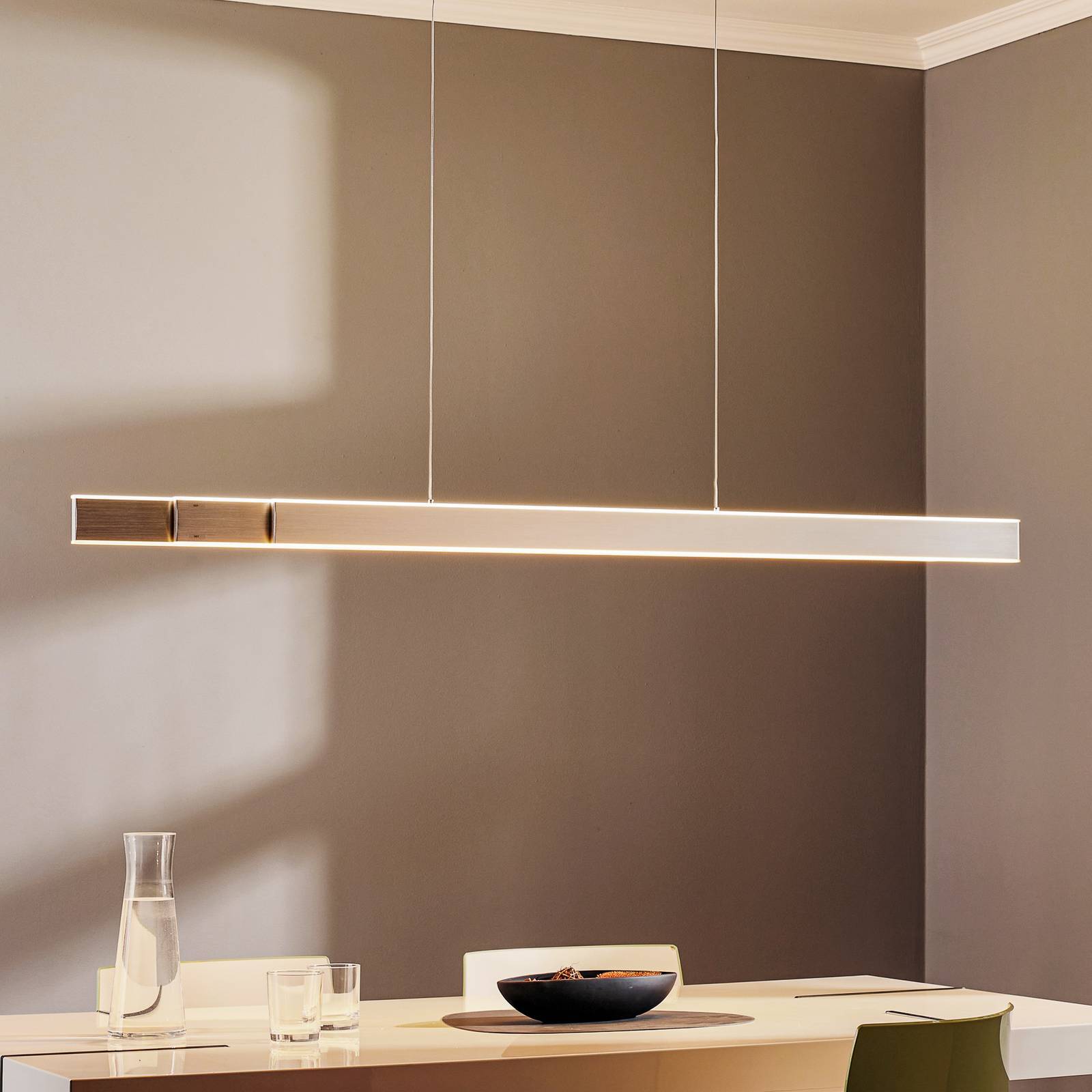 PURE Pendellampa Lume, dimbar, Aluminium / grå / zink, Vardagsrum / matsal, Aluminium / grå / zink, Modern