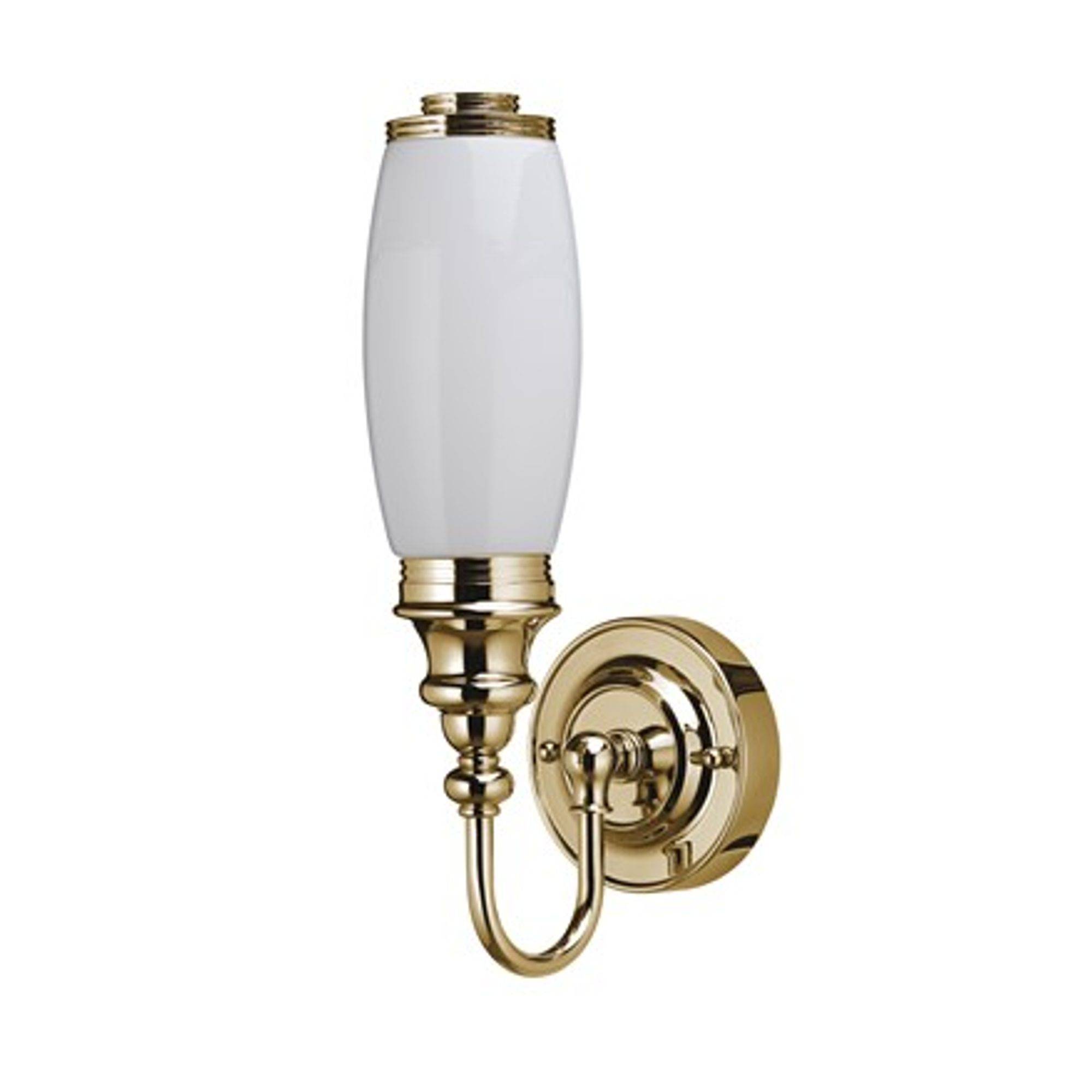 Burlington vägglampa med dekorativ bas & frostad cylindrisk glaskupa