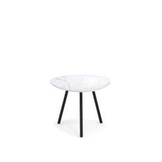 EMU - Terramare Small Coffee Table, Frame: Black, Top: Porcelain Stoneware, Statuario White - Småbord &amp; Sidobord utomhus - AlfredoChiaramonte,MarcoMarin - Svart - Metall/Sten