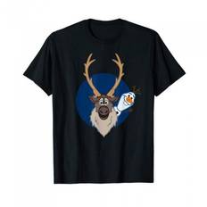 Frozen II Unisex Adult Olaf And Sven T-Shirt XL svart