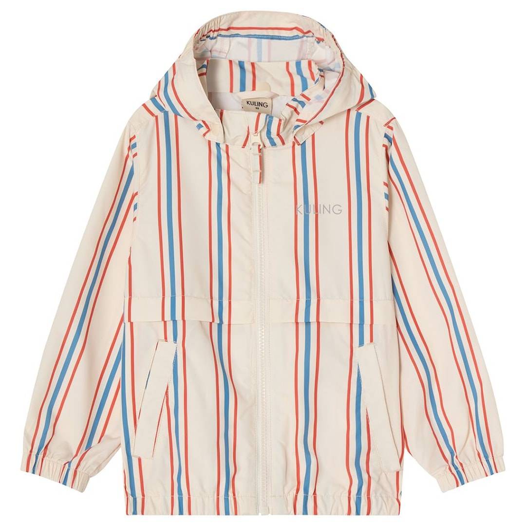 Kuling Simrishamn Vindjakke Blue/red Stripe 104cm Hvid 104 cm Drenge, Piger