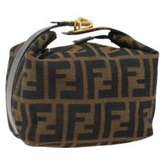 Fendi Vintage, Vintage , Dame, Brun, ONE SIZE, Pre-owned Canvas Mini Taske