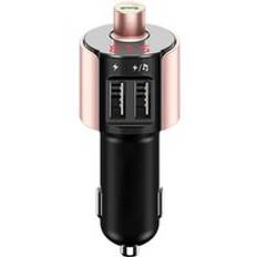 Victsing bil bluetooth fm-sändare trådlös fm-sändare dubbel usb mp3 spelare snabb laddning handsfree bil bt fm-sändare - Rosa guld