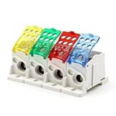 Din Rail Terminal Blocks UKK160A 690V En av sju på högström Neutral Terminal Connector Universal Wire-kopplingsdosa (röd)