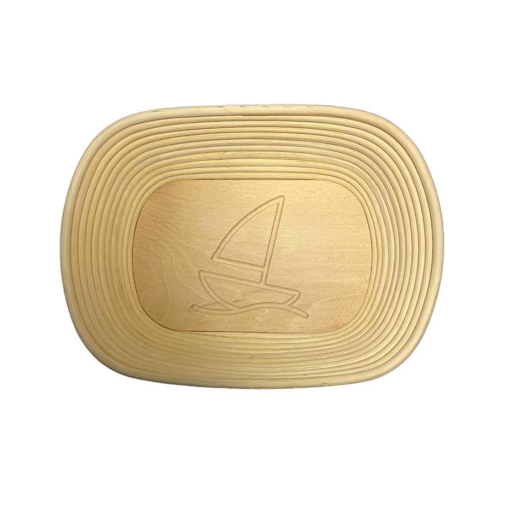 Hævekurv oval "sejlbåd" ca. 28x21 x H9 cm 1500 g