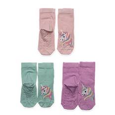 LINDEX Sock 3 P Sg Unicorn Antislip |Pink |22/24