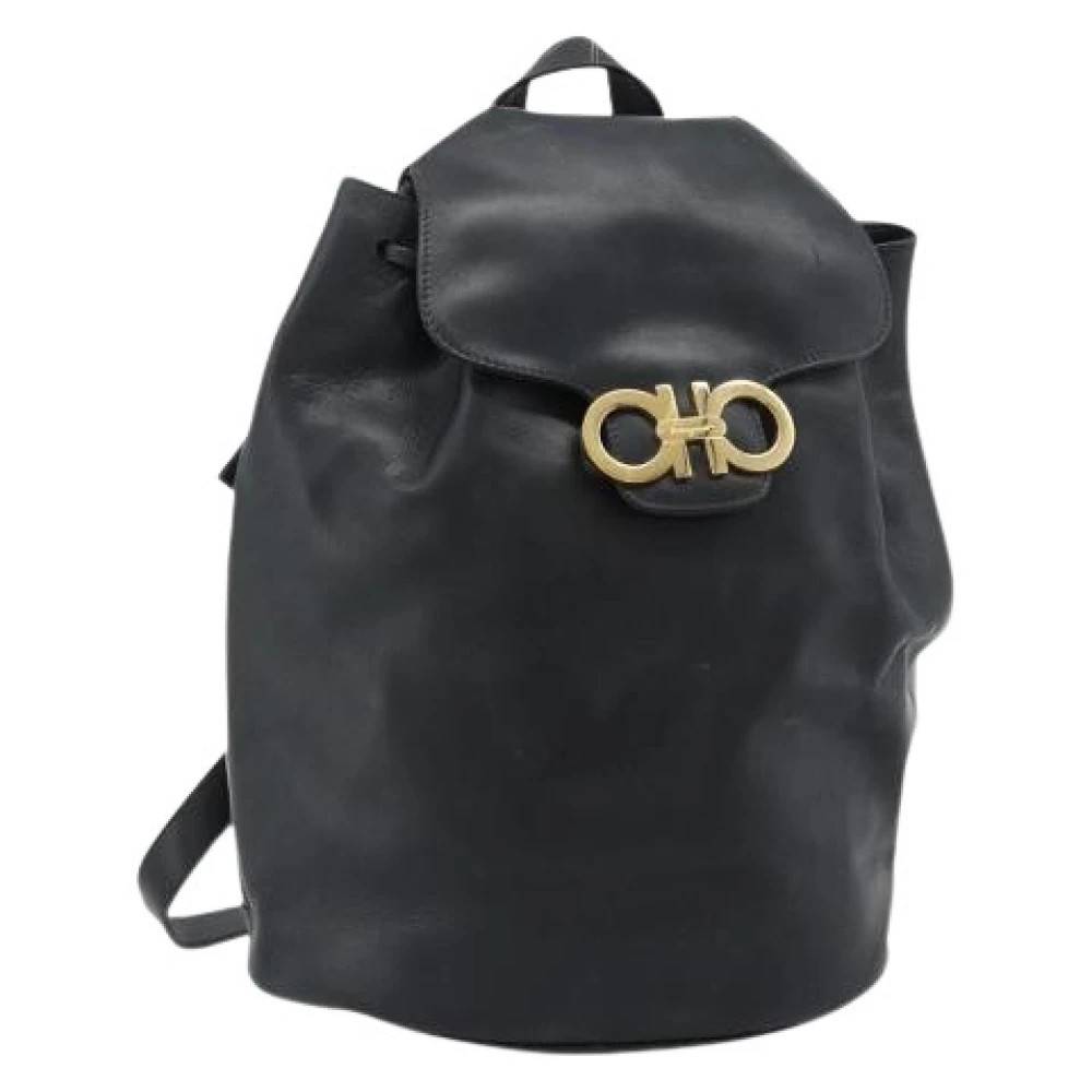 Salvatore Ferragamo Pre-owned Pre-owned Læder Rygsæk - Vintage - Dame - Sort - ONE SIZE - Læder