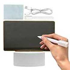 Lys Dry Erase Board, Led Note Board,3-färgsdimmer LED Desktop Note Memo Board - Night Light Noteboard Dry Erase Pad med stativ