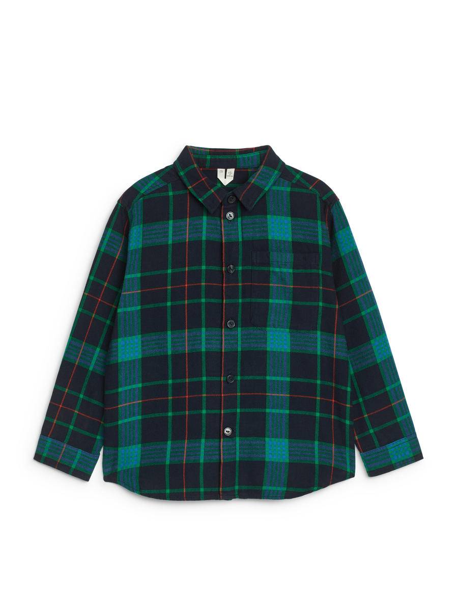 ARKET Checked Flannel Shirt -Green, 128