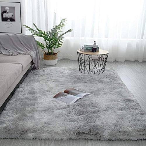 Pauwers lurvig matta i silkeslen plysch är en slät och modern pälsmatta för inomhusbruk, som är fluffig och halkfri, lekmatta för sovrum, vardagsrum och som golvmatta (ljusgrå, 80 x 160 cm)