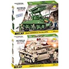 BRICKKOMPLETE COBI 2-pack 2569 M4A3 Sherman & T34 Calliope – Executive Editon & 2562 stridsvagn III AUSF.J