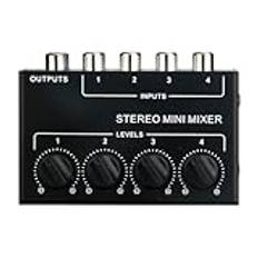 Kissmii Mini 4-Kanals Passiv Mixer Kompakt Musikinstrument CD-Spelare Dator Stereo Hub Mixer