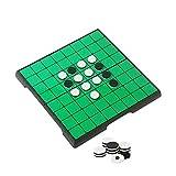 KOKOSUN Reversi-spel, 20 × 20 cm brädstrategispel, svart-vitt schack, magnetiskt vikbart schackbräde, bekväm förvaring