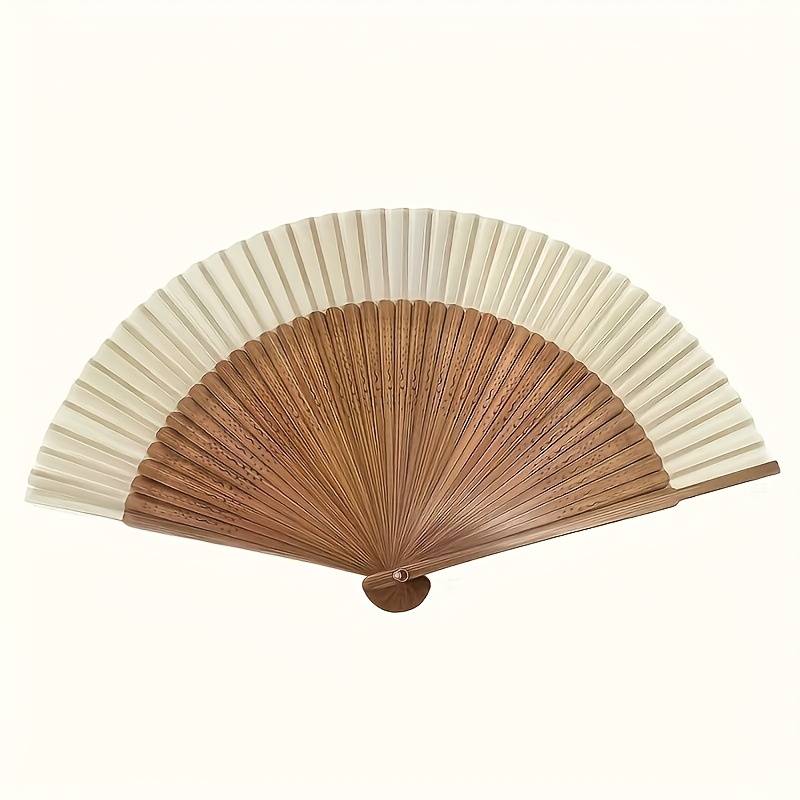 1pc Retro Bamboo Folding Fan - Portable Handheld Summer Fan, Ancient Style Literary Style, Suitable For Dances, Bestie Gathering Souvenir, Birthday Gift