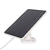 4W Solpanel för Säkerhetskamera, DC 5V Micro USB & USB C-port Solpanel, IP65 Vattentät Solcellsladdare för Eufycam Essential Spotlight/XL Spotlight-kameror (Vit)