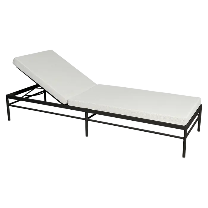 Fermob, Rivage Sunlounger - 47 Anthracite / Pearl - 100% acrylic fabric - Textures collection