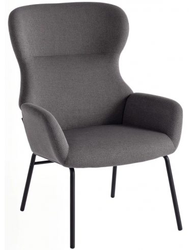 Lænestol i metal og polyester H103,5 cm - Sort/Grå