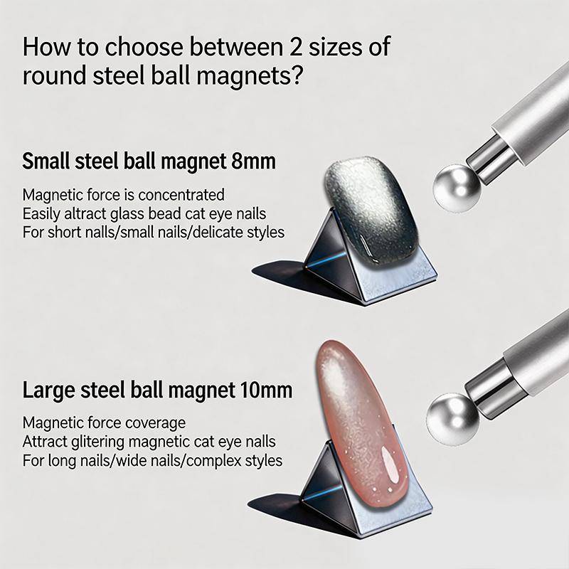 Cirkulär kattögonmagnetring med handtag Nageltillbehör Ihåligt kattögon-effekt Stark magnetisk ring för gellack Nagellack DIY