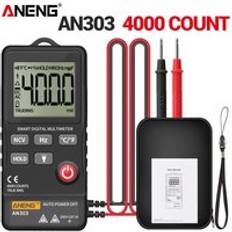Aneng an303 mini true rms digital multimeter 4000 display dc/ac voltmeter testare kapacitans ncv ohm resistans hz test bil - Svart duk