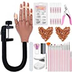 Nagelhand, Återanvändbar DIY Nail Practice Hand Kit, Flexibel falsk övningshand för DIY Nail Art Display, Nail Display Manicure Supplies Joberio