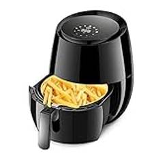 Air Fryer 1400W 5,2L Eletric Deep Air Fryer Temperaturkontroll Oljefri LCD-pekskärm för uppvärmning eller grill (Färg: Svart, Storlek: 5,2L) (Svart 5,2L) (Svart 5,2L) Bekväm jubileumseffektivitet To