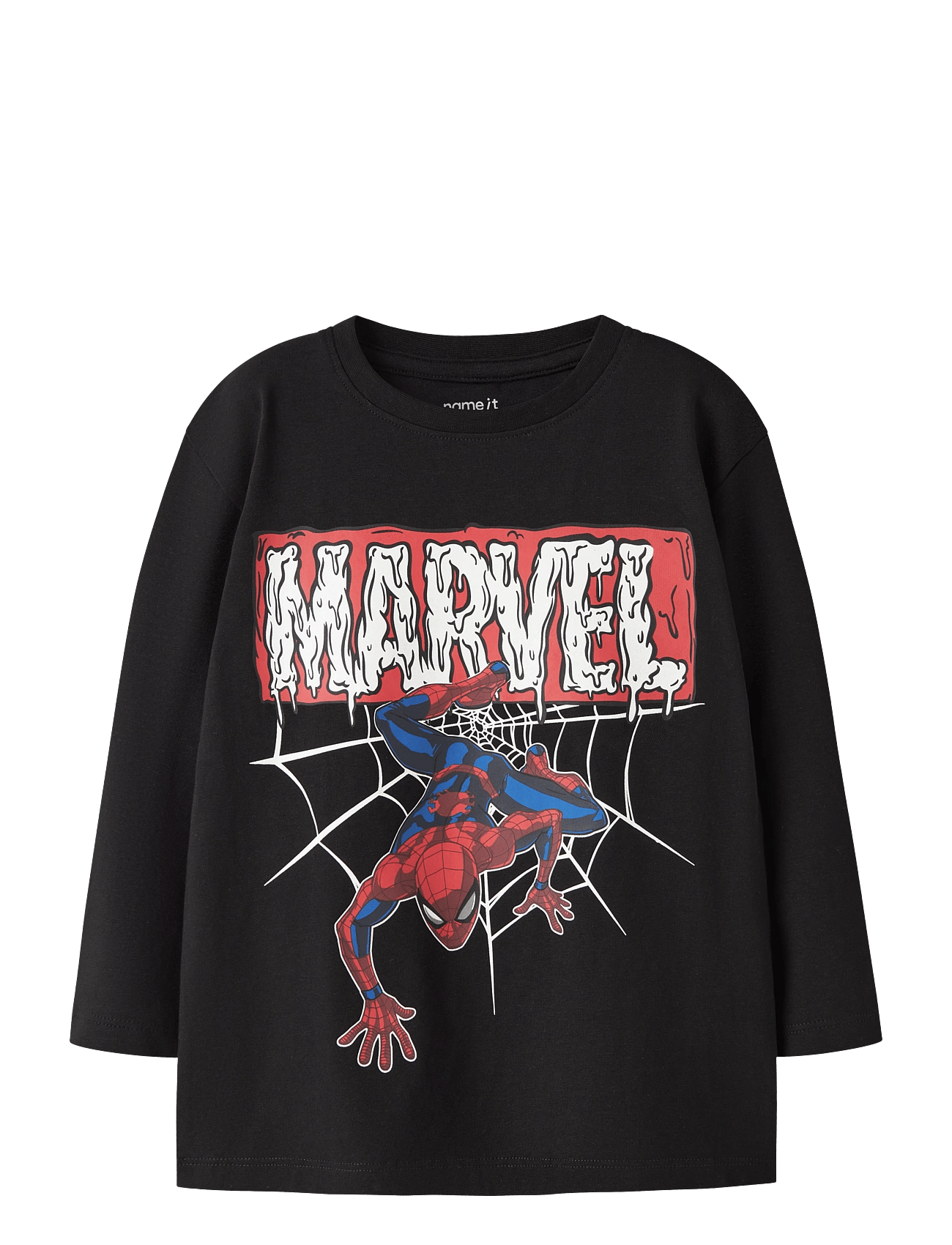 name it Nmmscary Spider Ls Nreg Top Mar - Black - 122-128