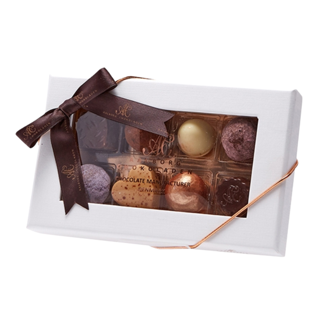 Aalborg Chokoladen - - Innovativ æske med 8 stk. chokolader.