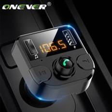 Onever bil fm-sändare lcd mp3 -spelare trådlös bluetooth-mottagande bilsats 4.6a snabb usb handsfree usb-laddare fm-modulator
