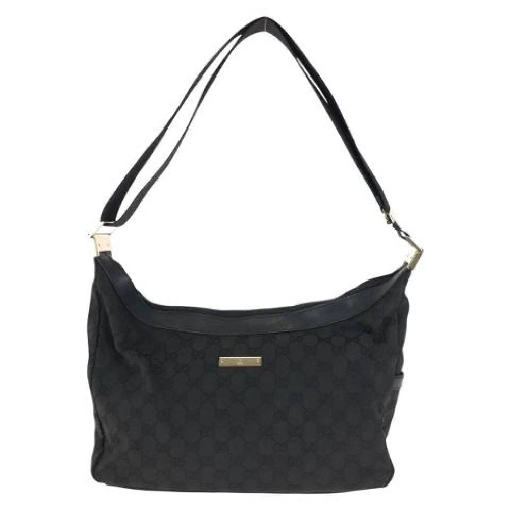 Gucci Vintage Pre-owned GG Canvas Læder Skuldertaske - Vintage - Dame - Sort - ONE SIZE - Uld