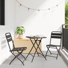 3-delad Fällbar Bistro Set Antracit Stål