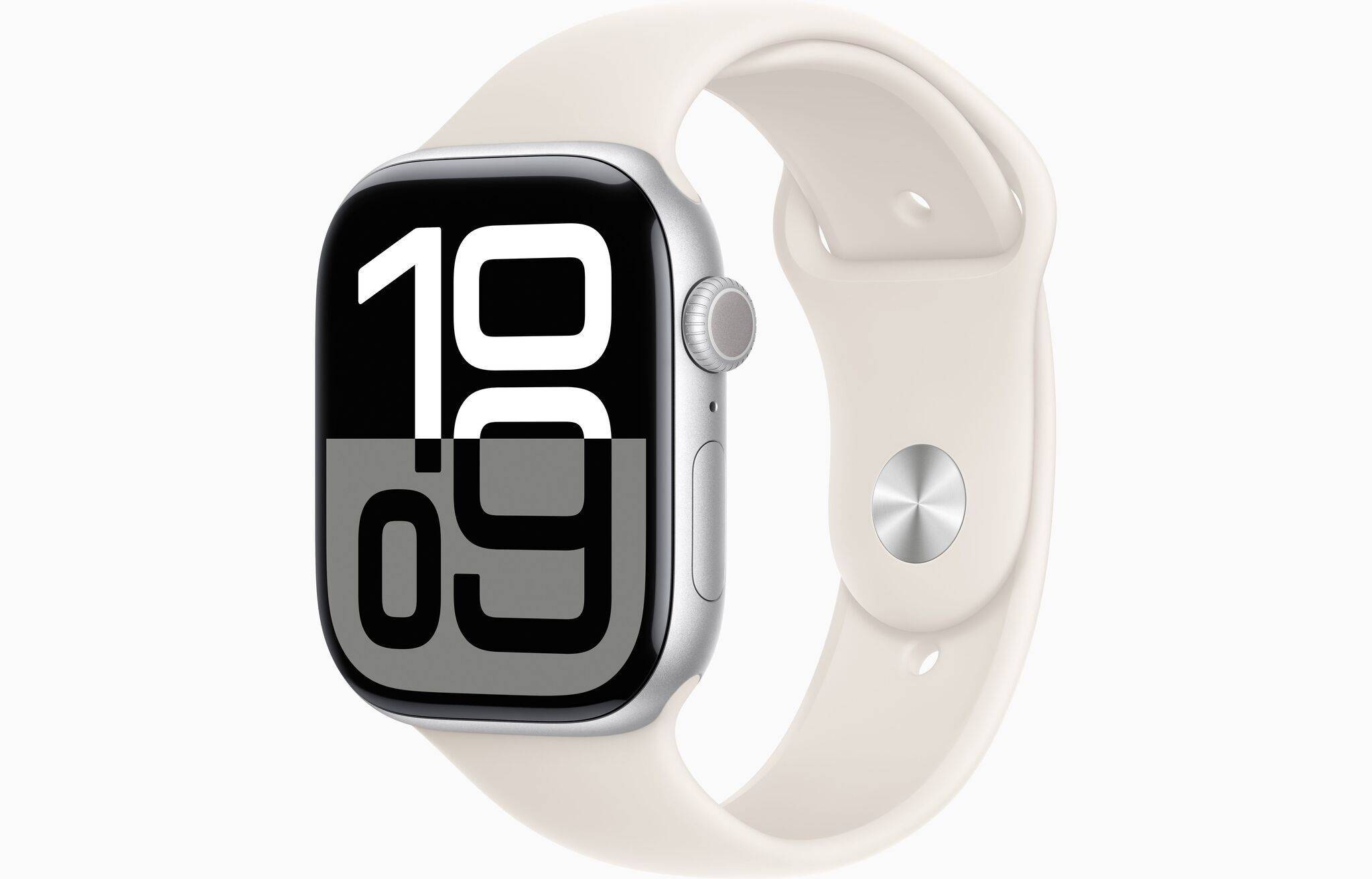 Apple Watch Series 10 Aluminium 46 mm (2024) | GPS + Cellular | Silver | Sportband M/L | Stjärnglans