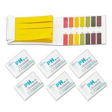Bornfeel pH testremsor 6-pack universal litmusindikatorpapper 480 st testpapper kit full räckvidd 1-14 för testning jord saliv urin vatten mat fisk tank akvarier dammar vardagliga ämnen
