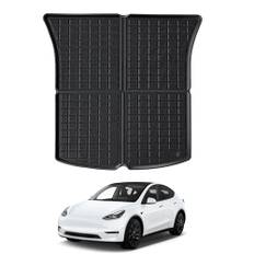 ECOZEN FÖR Tesla Model Y 2021-2024 3D Bagagematta Halkfri skyddsmatta All-väder Bagagerumsmattor, High Fit, Heavy Duty Model Y Tillbehör 2021 2022 2023 2024