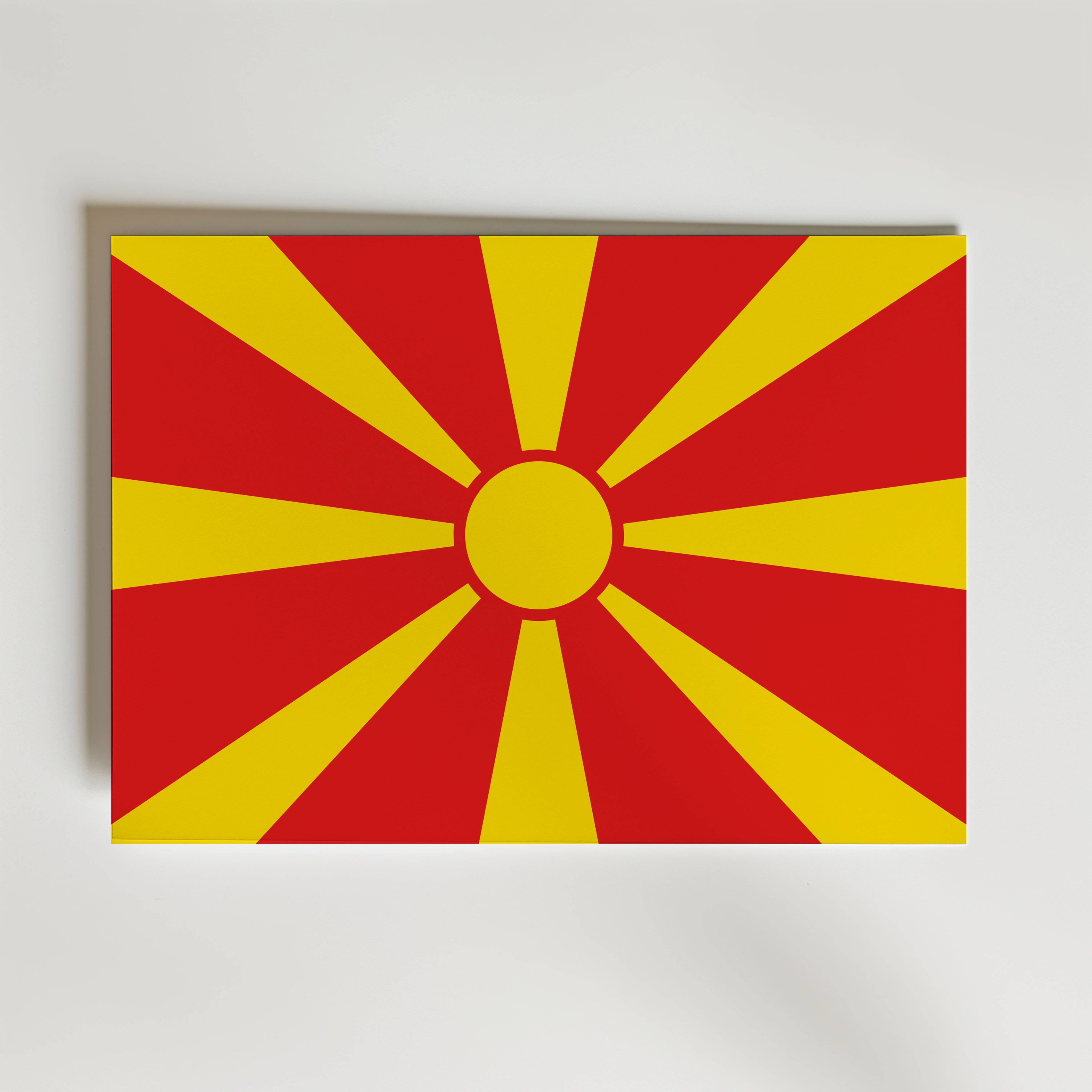 North Macedonia National Flag Poster - Canvas 70x50 cm