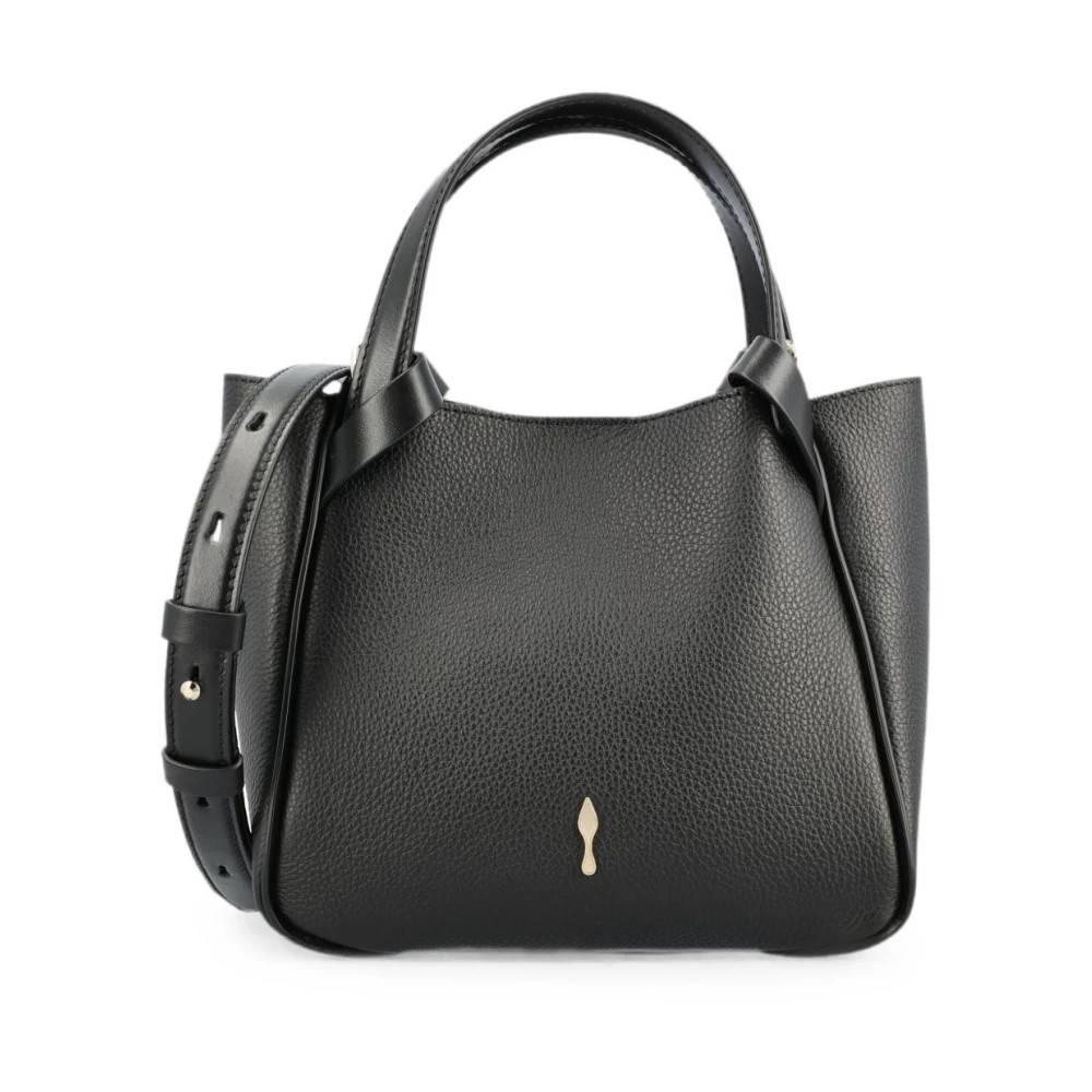 Christian Louboutin Taske med to hanke og kornstruktur - Tasker - Dame - Sort - ONE SIZE - Uld