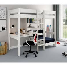 Vipack Loftsäng Med Soffsäng - Pino 90x200 Cm - Vit