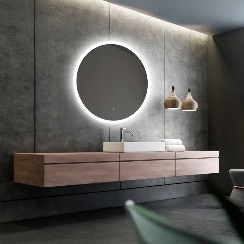 Nordic Bad Sandra 2 rundt LED-spejl, m/touch knap, Ø60 cm