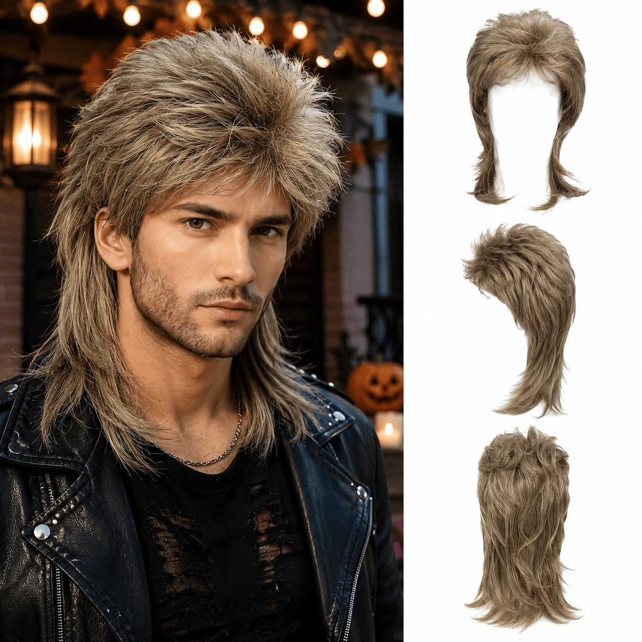 80s Men's Mullet Wig, Exquisite Party Accessory, Cosplay Wig