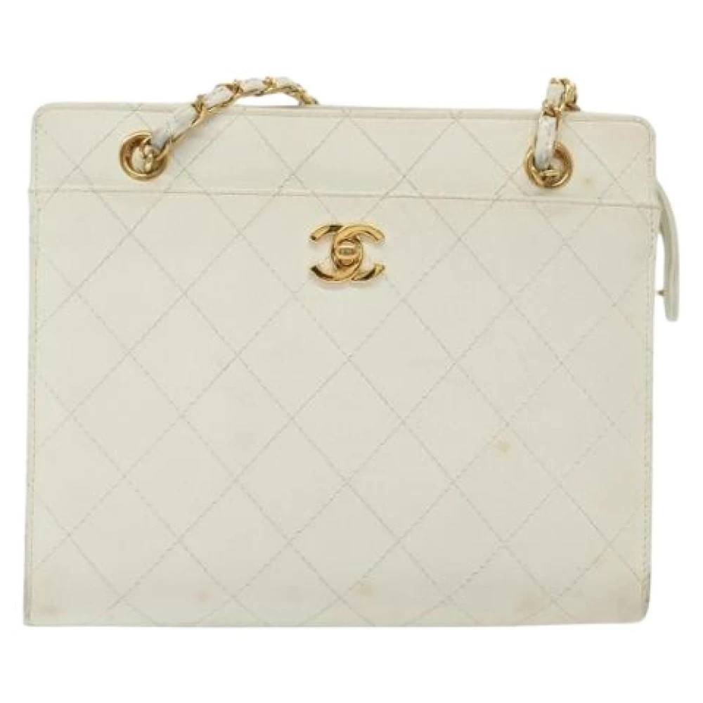 Chanel Vintage Pre-owned Vintage Skuldertaske - Vintage - Dame - Hvid - ONE SIZE - Uld