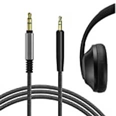 Geekria QuickFit nylon flätad ljudkabel kompatibel med Bose QC 45, QC 35 Series II, QC 35, QC 25, NC700, Headphones-700, 2,5 mm stereokabel (1,2 m)